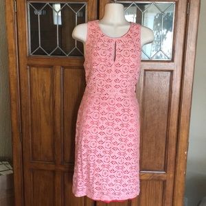 Pink lace dress with pink satin underlay 8